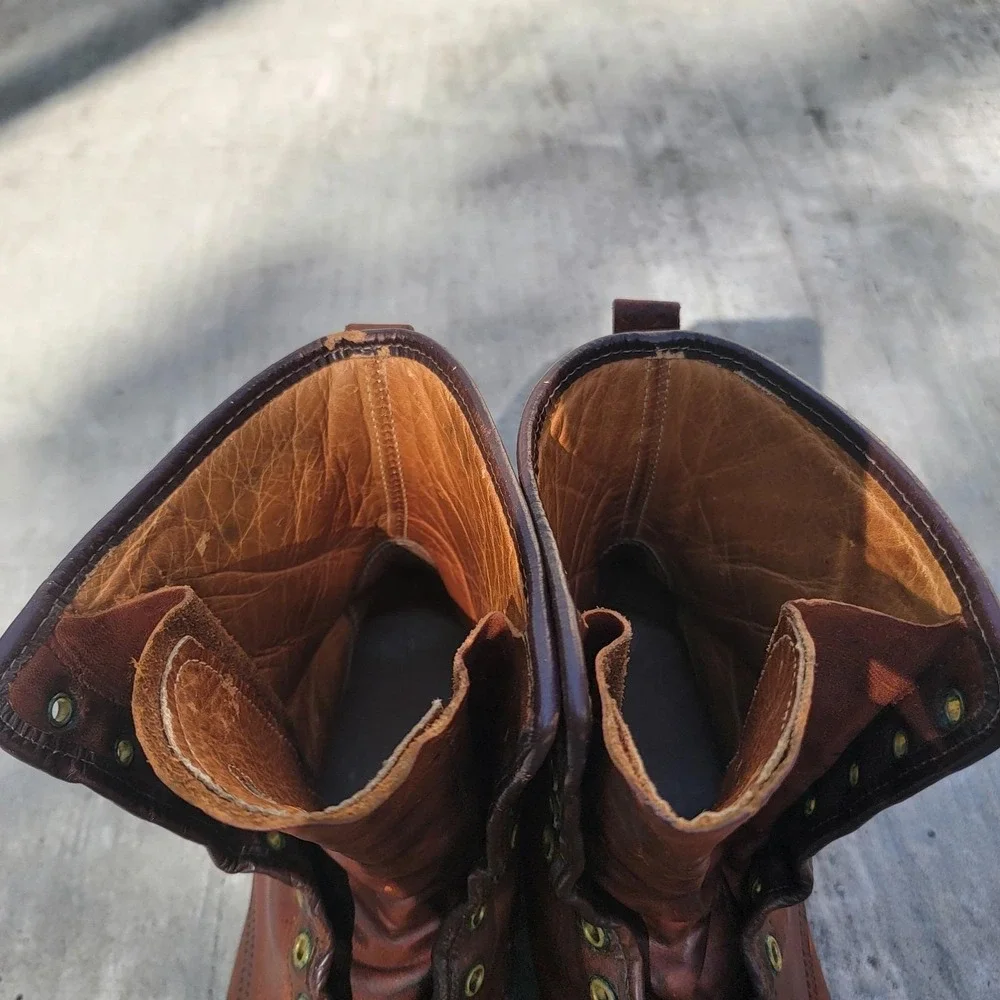VTG 1960s Cushioned Gold Bond Work Boots Leather‎ Moc Toe Hunting Mens Size 10.5